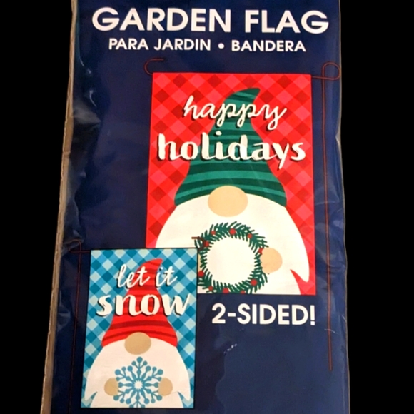 Wincraft Other - Wincraft 2 Sided Garden Gnome Small Winter Yard Flag Let it Snow Happy H…